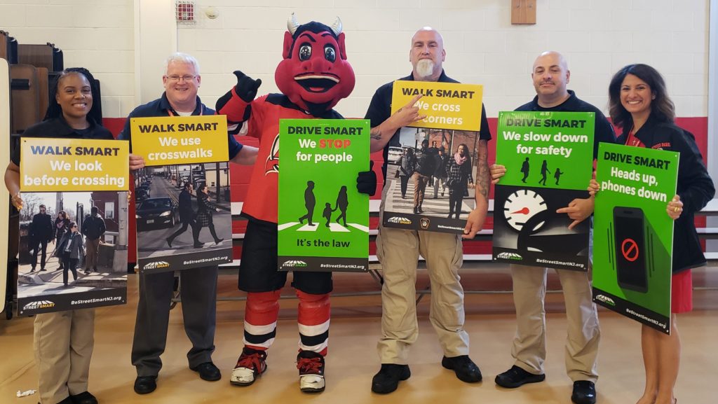 Walking & Talking About Safety with the NJ Devil in Elmwood Park EZ